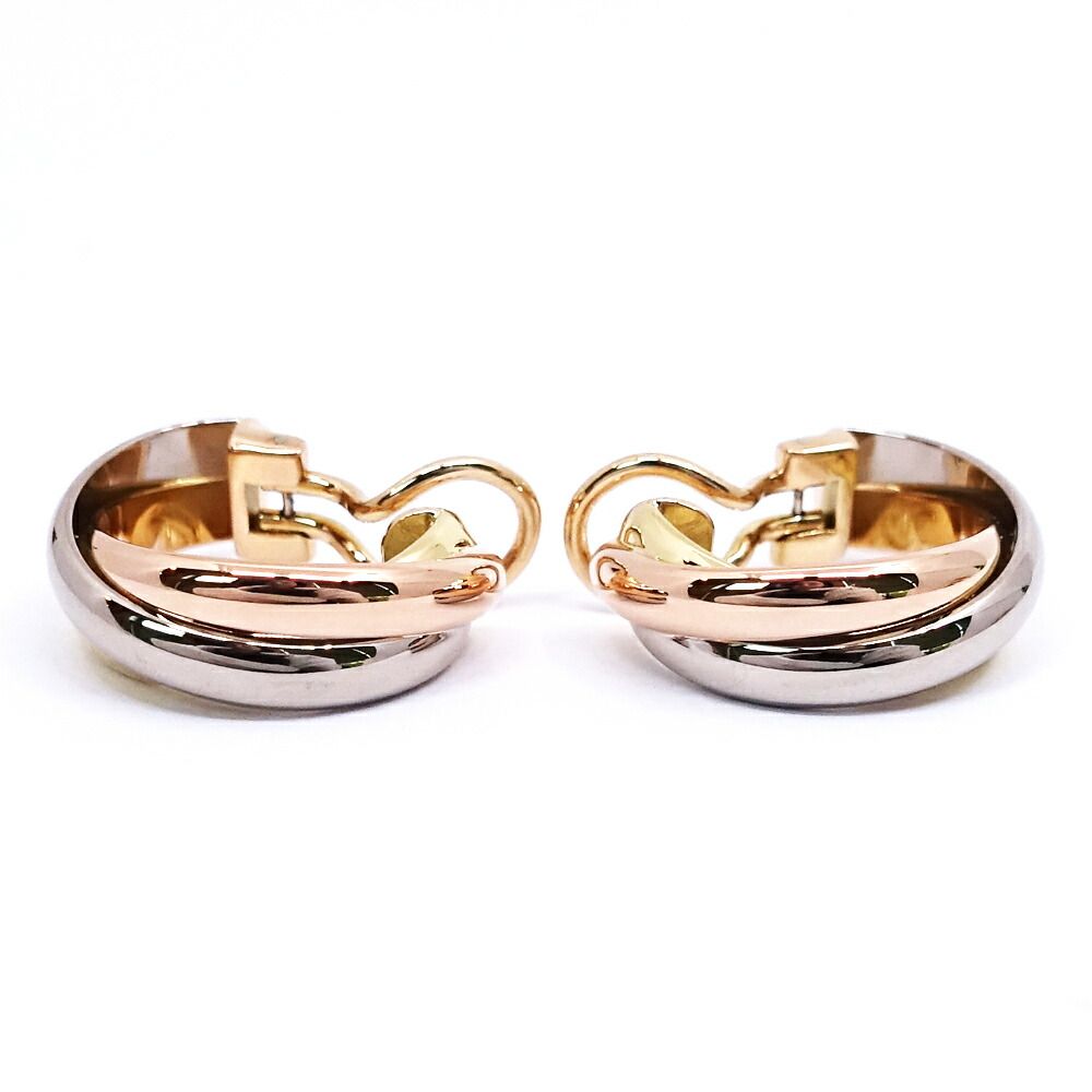 Cartier 18k Yellow Gold WG PG Trinity Earrings Bullion — view 2