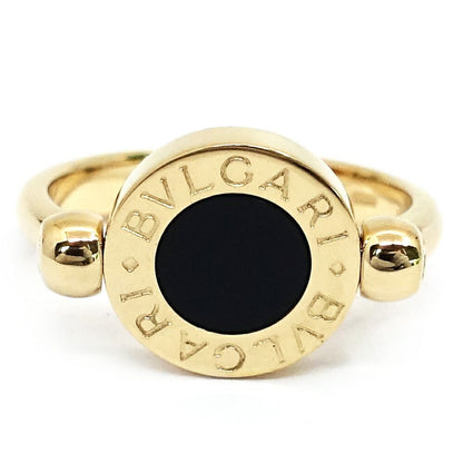 Bvlgari Bulgari 18k Yellow Gold Flip Ring Reversible Onyx Coral