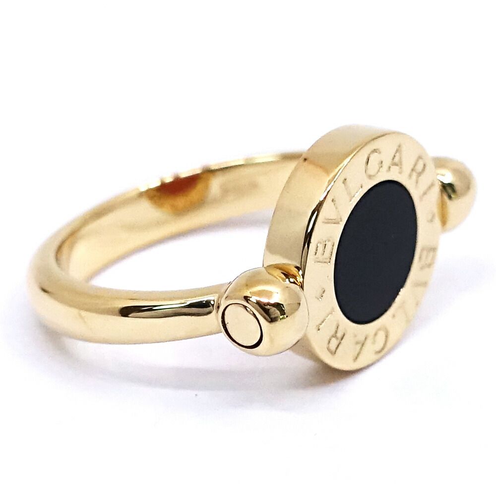 Bvlgari Bulgari 18k Yellow Gold Flip Ring Reversible Onyx Coral — view 4