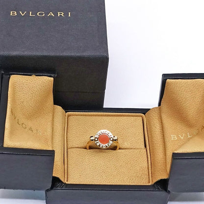 Bvlgari Bulgari 18k Yellow Gold Flip Ring Reversible Onyx Coral — view 8