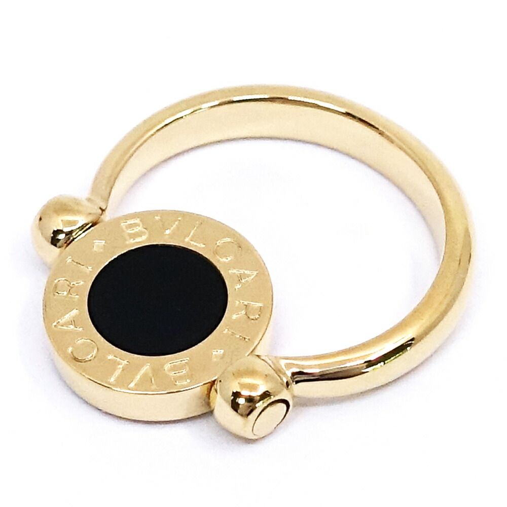 Bvlgari Bulgari 18k Yellow Gold Flip Ring Reversible Onyx Coral — view 6