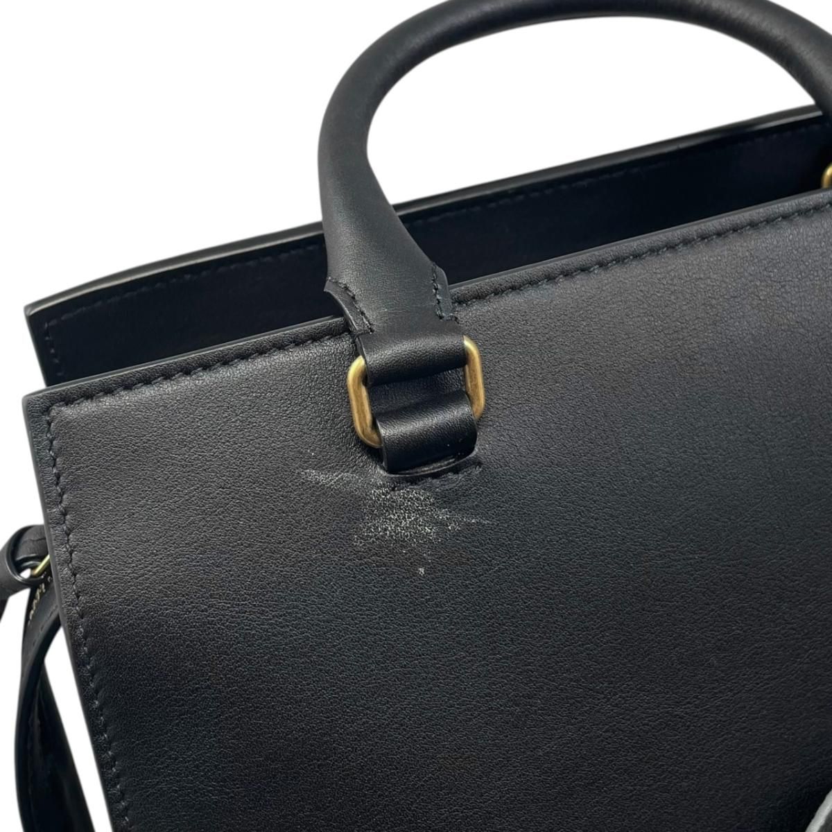 Saint Laurent Shoulder Bag Eastside Small Calf Leather Logo Black Gold — view 8