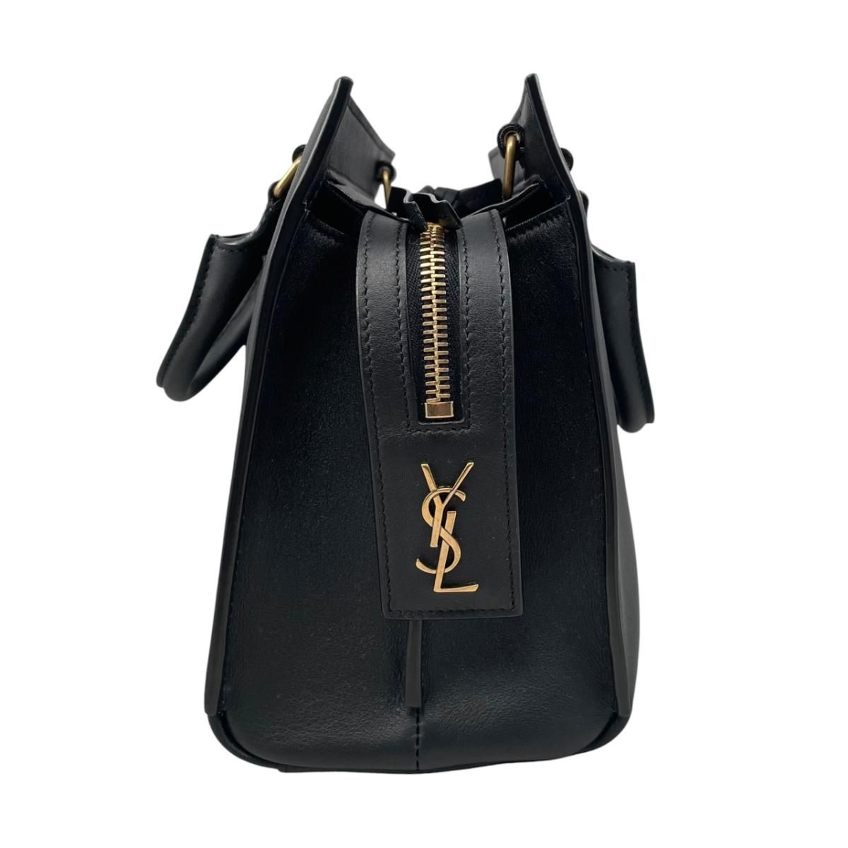 Saint Laurent Shoulder Bag Eastside Small Calf Leather Logo Black Gold — view 3