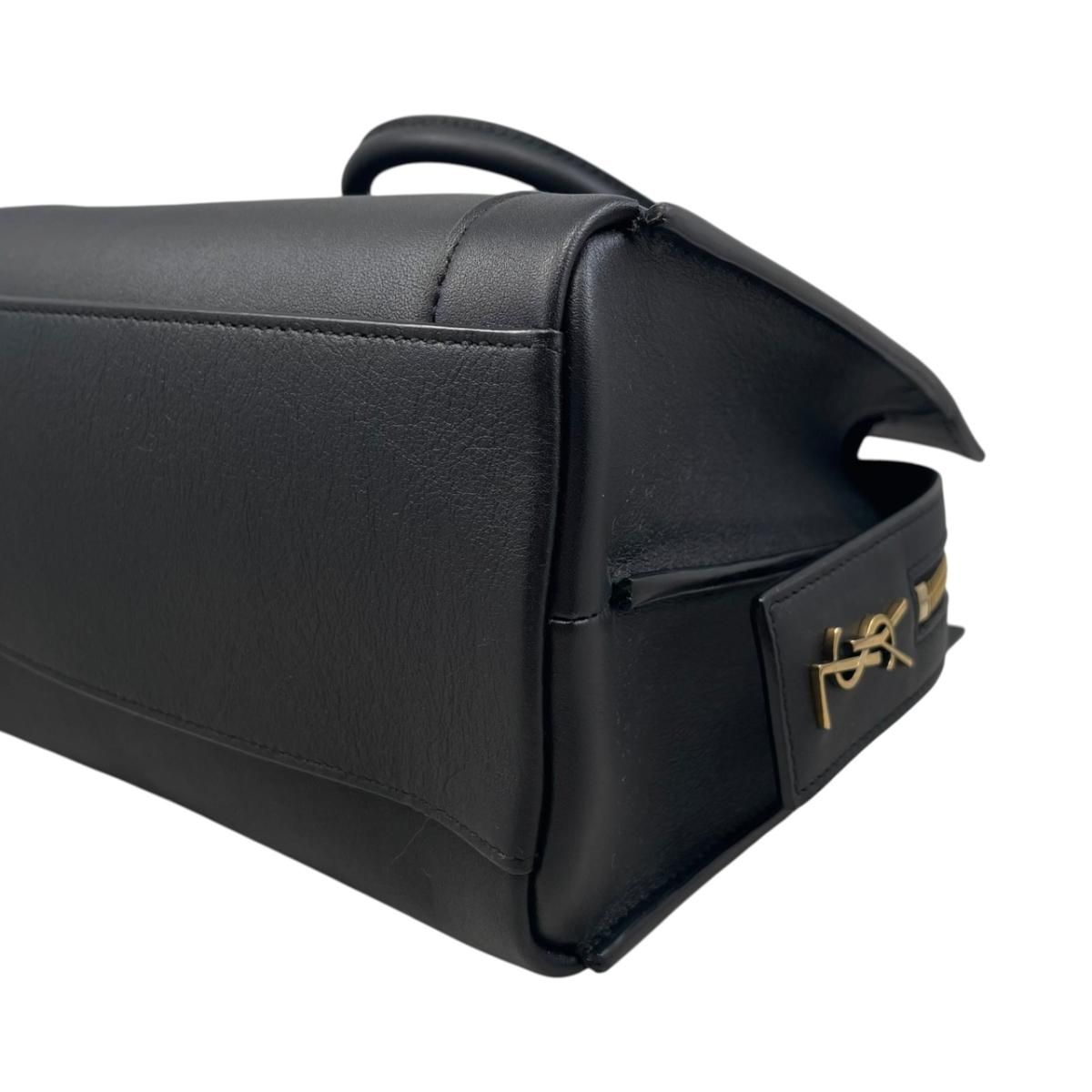 Saint Laurent Shoulder Bag Eastside Small Calf Leather Logo Black Gold — view 7