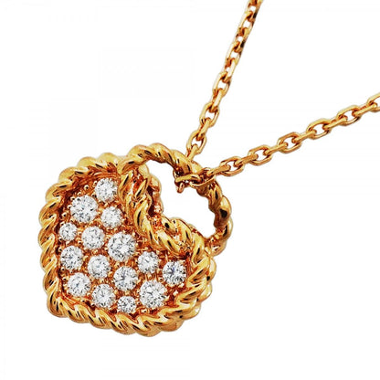 Cartier Necklace Torta Heart Pave 18k Pink Gold Diamond