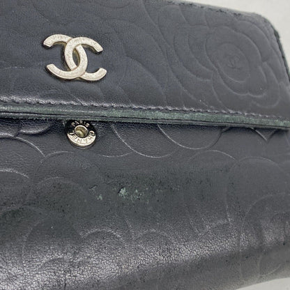 Chanel Wallet Camellia Lambskin Black Silver — view 7