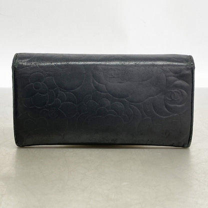 Chanel Wallet Camellia Lambskin Black Silver — view 8