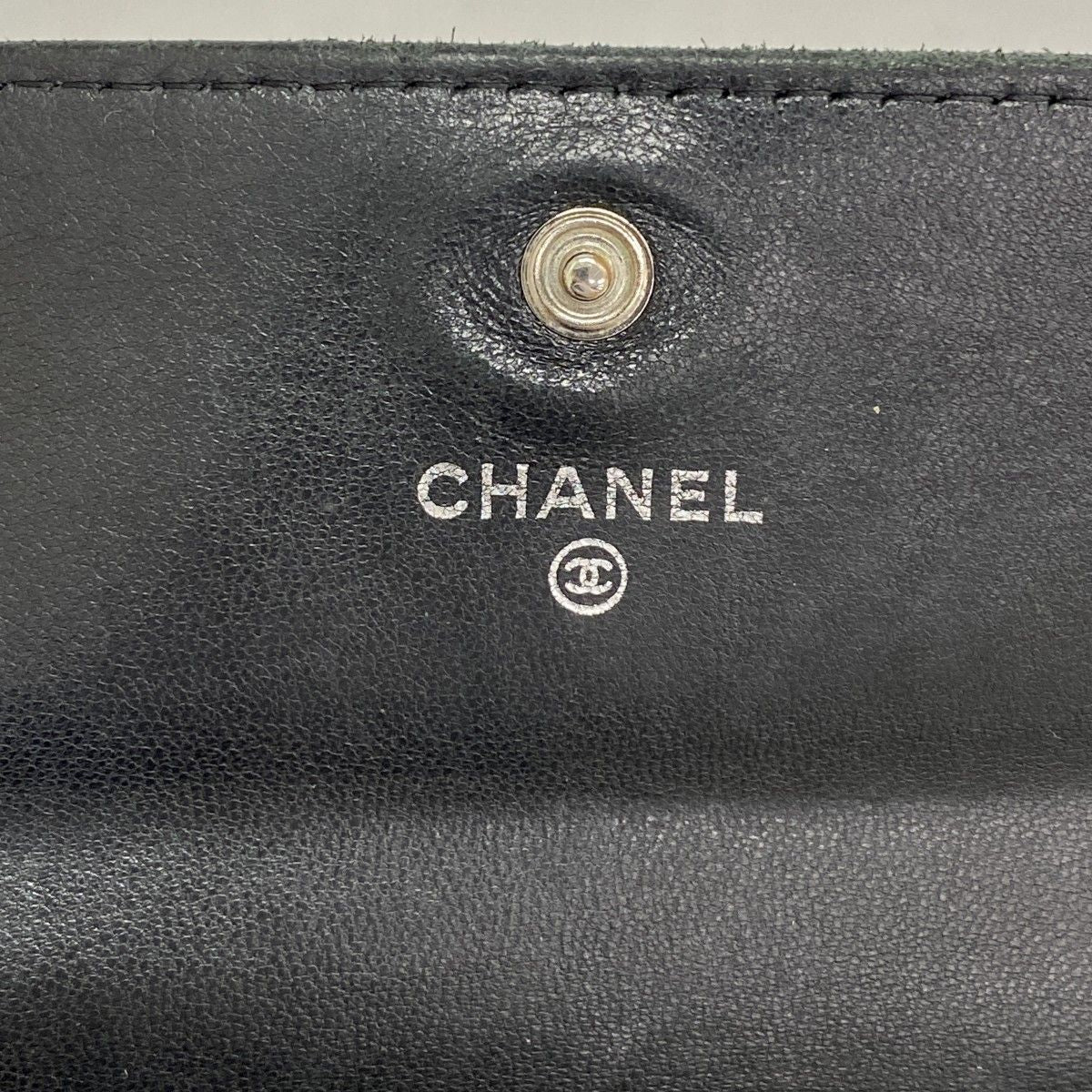Chanel Wallet Camellia Lambskin Black Silver — view 4