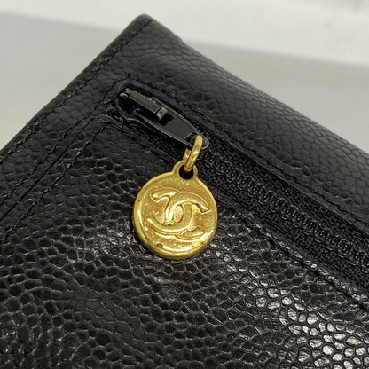 Chanel Wallet Caviar Leather Black Gold — view 6
