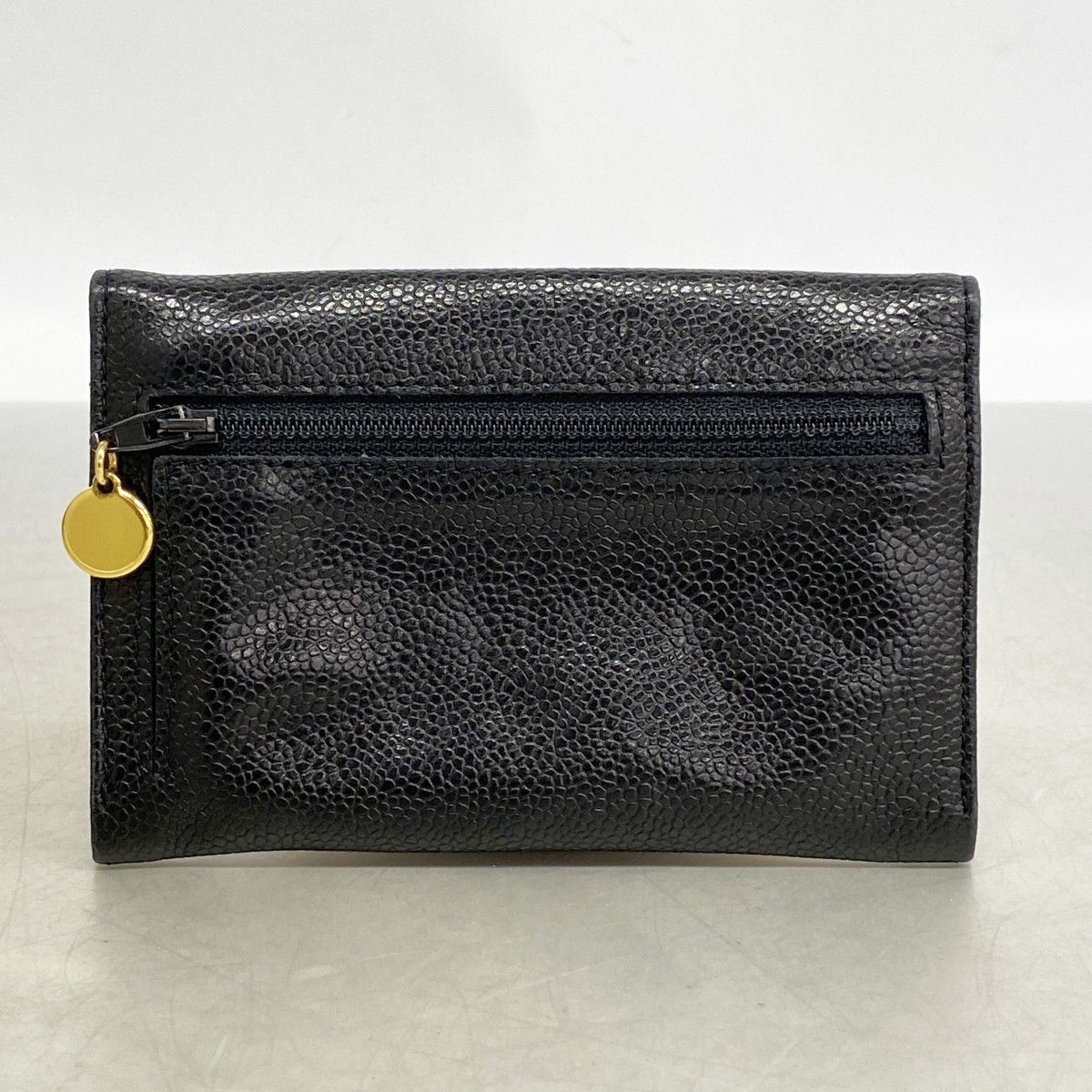 Chanel Wallet Caviar Leather Black Gold — view 8