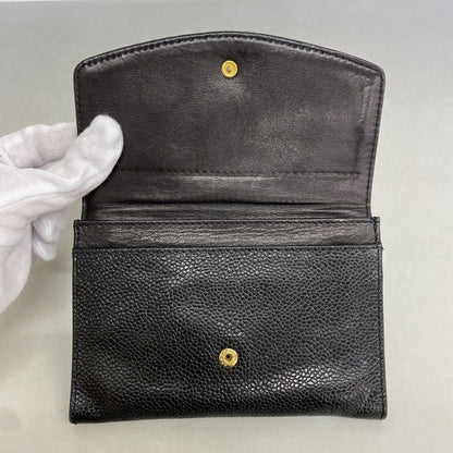 Chanel Wallet Caviar Leather Black Gold — view 7