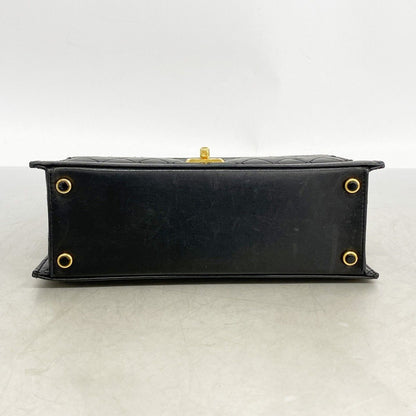 Chanel Shoulder Bag Quilted Lambskin Black Gold — view 3