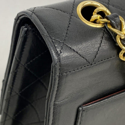 Chanel Shoulder Bag Quilted Lambskin Black Gold — view 7