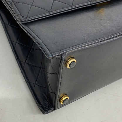 Chanel Shoulder Bag Quilted Lambskin Black Gold — view 6