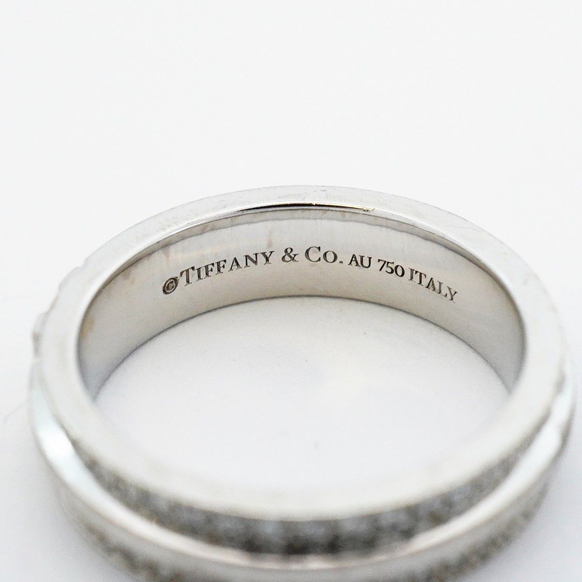 Tiffany & Co Ring T Narrow Pave 18k White Gold Diamond — view 4