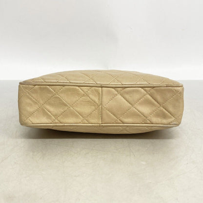 Chanel Shoulder Bag Quilted Lambskin Beige Gold — view 3