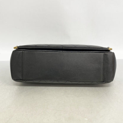 Chanel Shoulder Bag Quilted Lambskin Black Gold — view 3