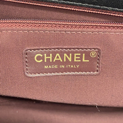 Chanel Shoulder Bag Quilted Lambskin Black Gold — view 5