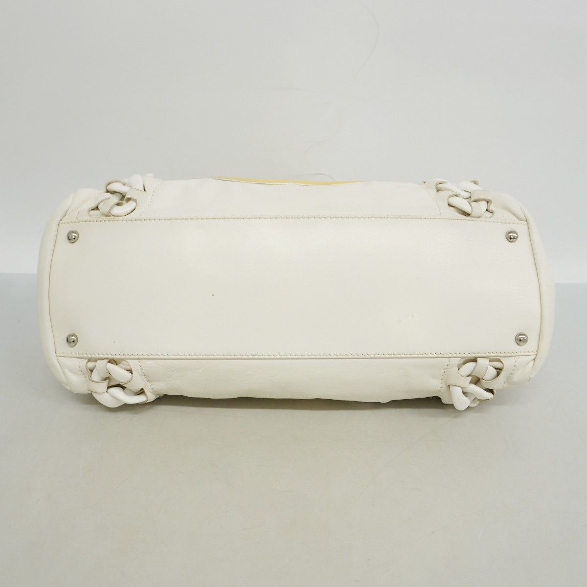 Chanel Tote Lambskin White Silver — view 3