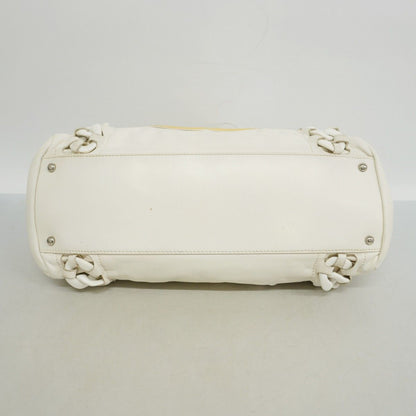 Chanel Tote Lambskin White Silver — view 3