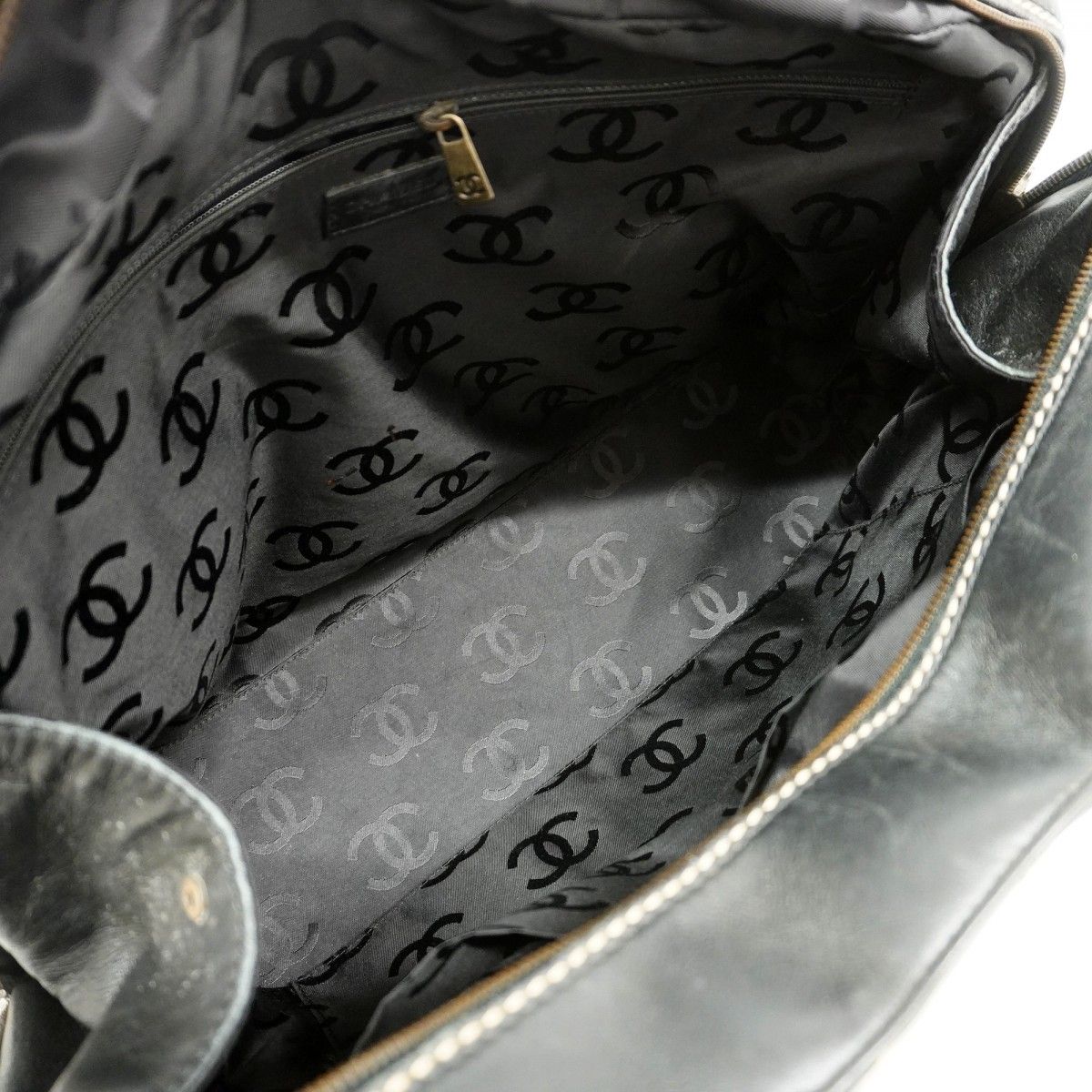 Chanel Handbag Wild Stitch Lambskin Black Silver — view 4