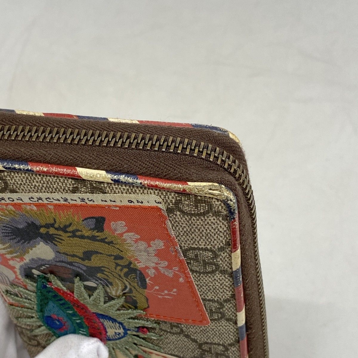 Gucci Wallet GG Supreme Brown Gold — view 6