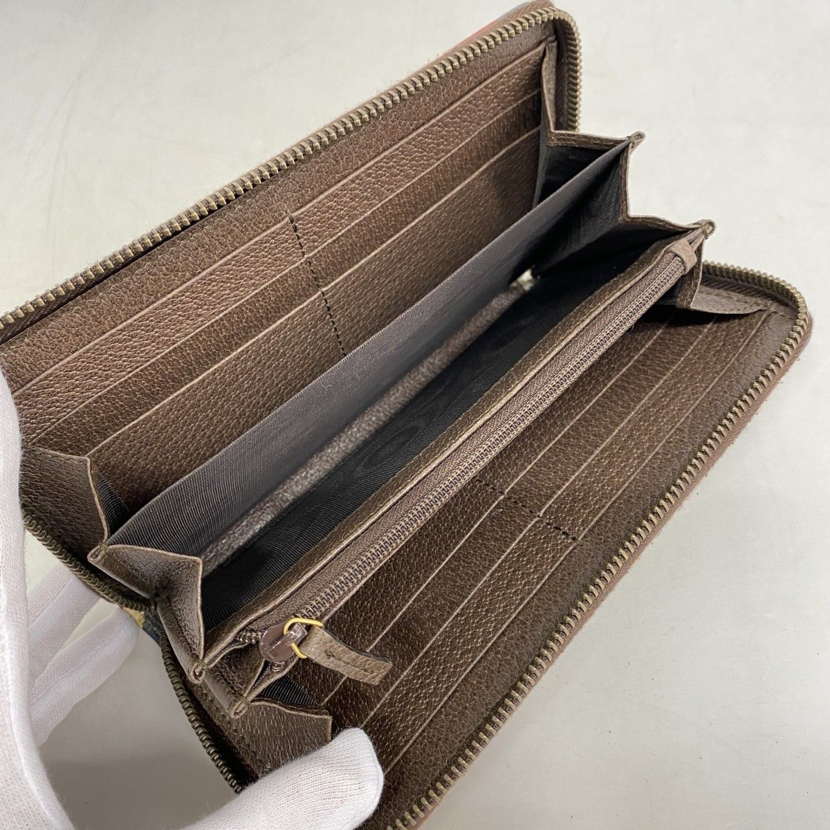 Gucci Wallet GG Supreme Brown Gold — view 4