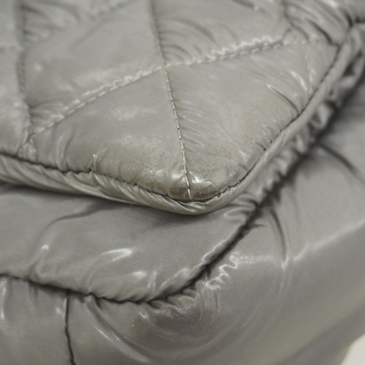 Chanel Shoulder Bag Coco Cocoon Nylon Gray Silver — view 8