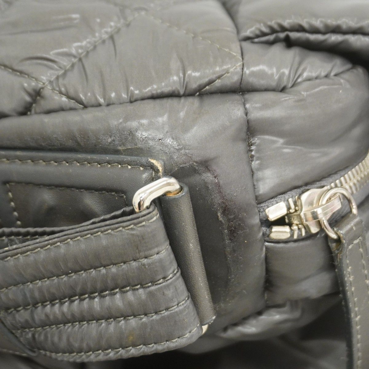 Chanel Shoulder Bag Coco Cocoon Nylon Gray Silver — view 6