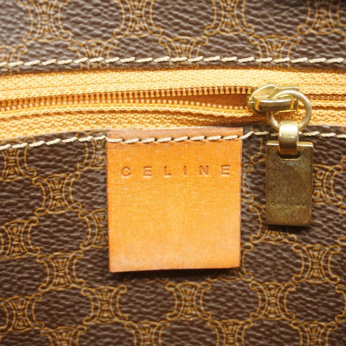 Celine Tote Macadam Brown Gold — view 5