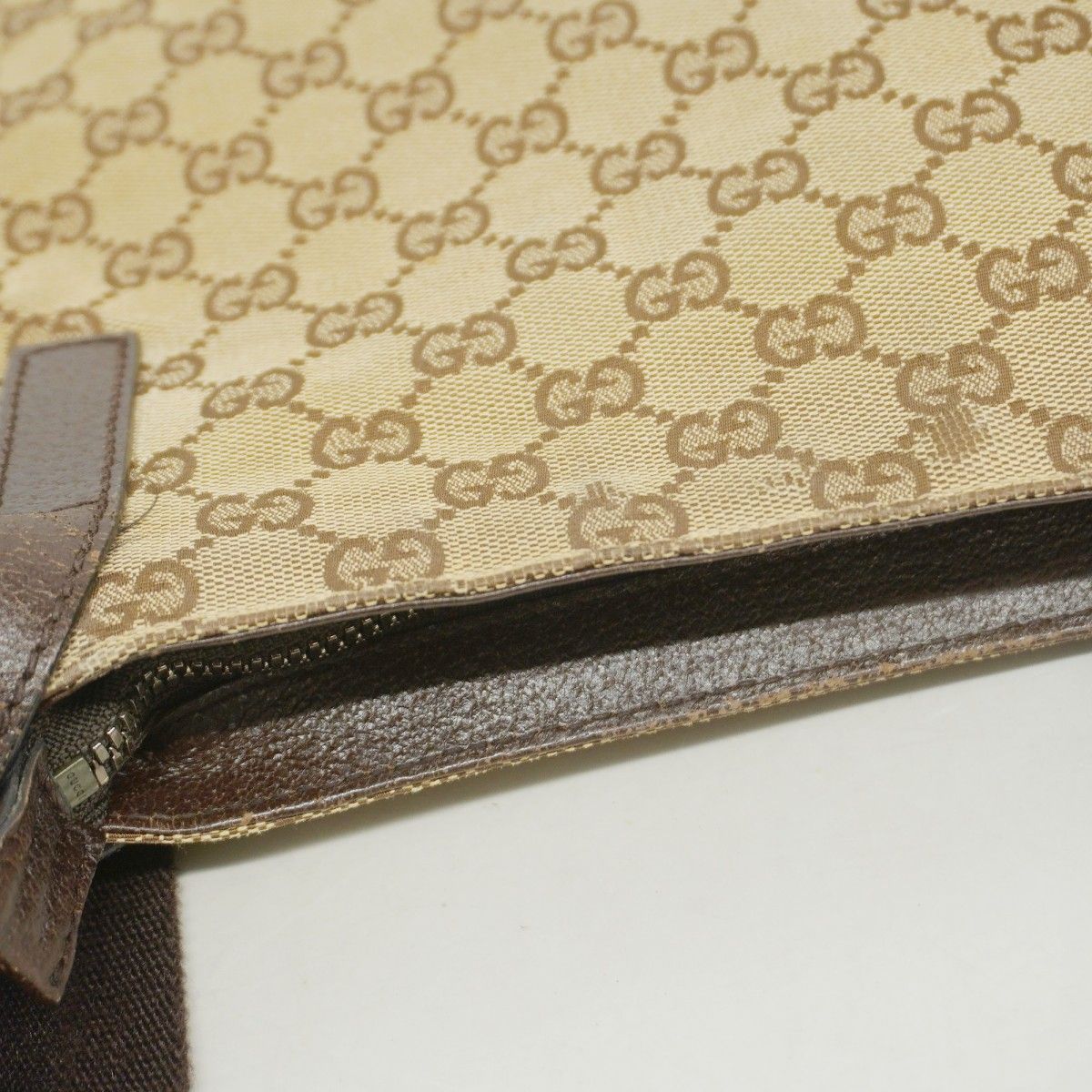 Gucci Shoulder Bag GG Canvas Brown Silver — view 8