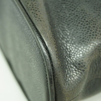 Chanel Shoulder Bag Caviar Leather Black Gold — view 7