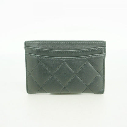 Chanel Card Case Quilted Lambskin Black Silver — view 8