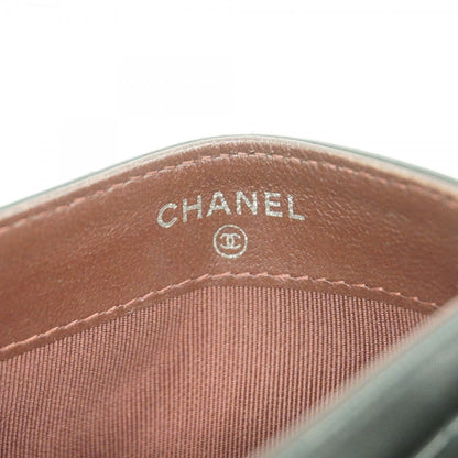 Chanel Card Case Quilted Lambskin Black Silver — view 4