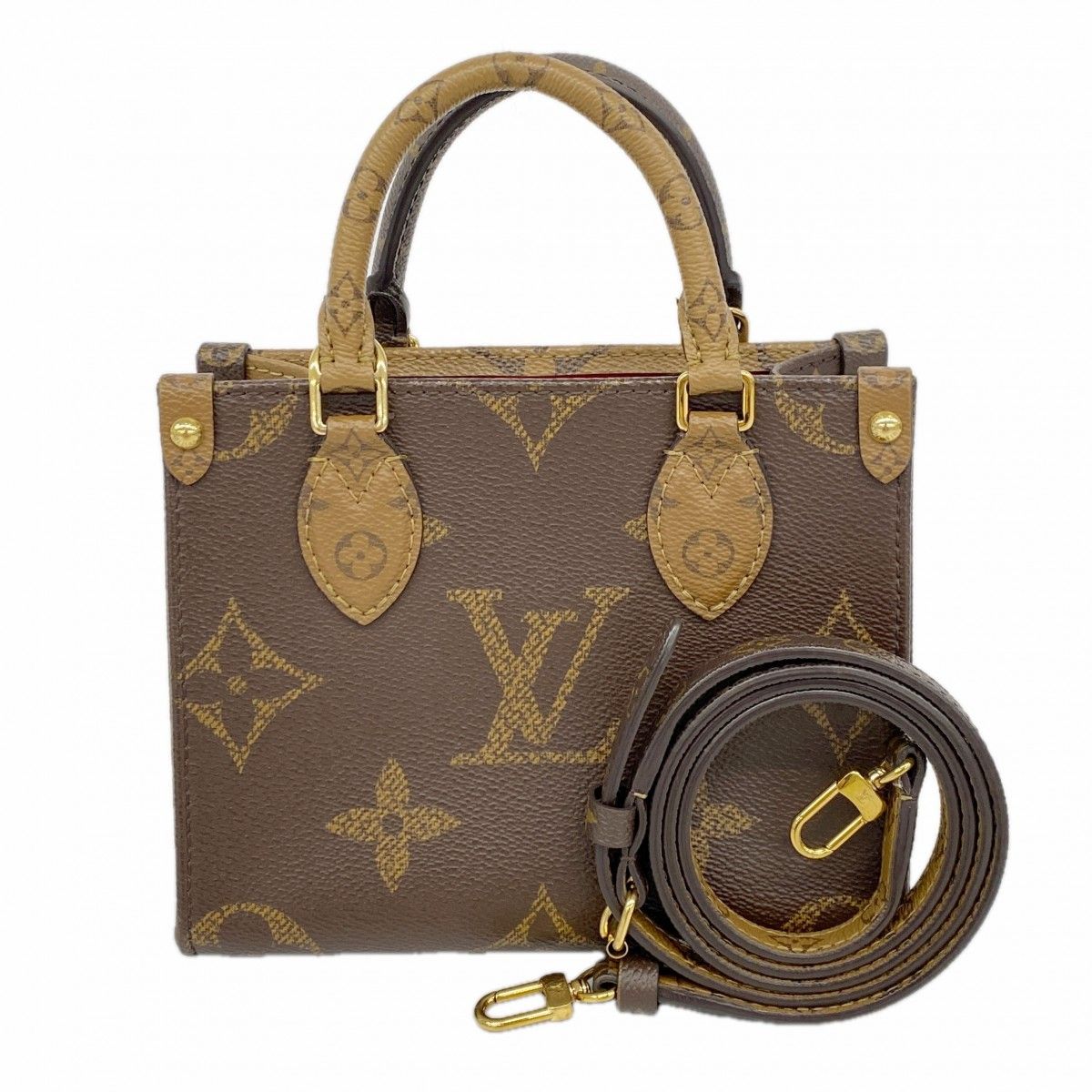 Louis Vuitton Handbag Monogram Giant Reverse On The Go BB Brown 2-Way