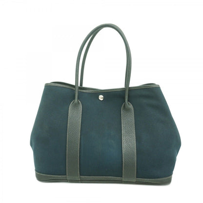 Hermes Tote Garden Party PM Toile Officier Black Silver