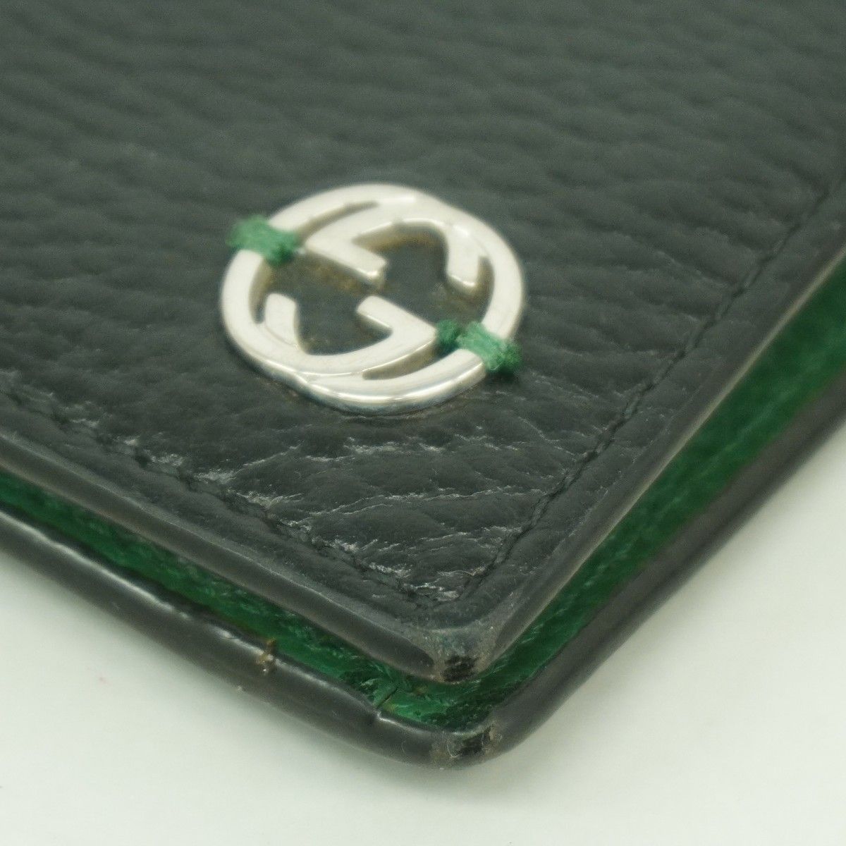 Gucci Wallet Interlocking Leather Black Silver — view 6