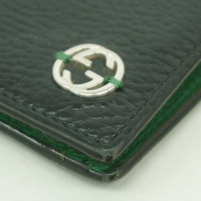 Gucci Wallet Interlocking Leather Black Silver — view 6