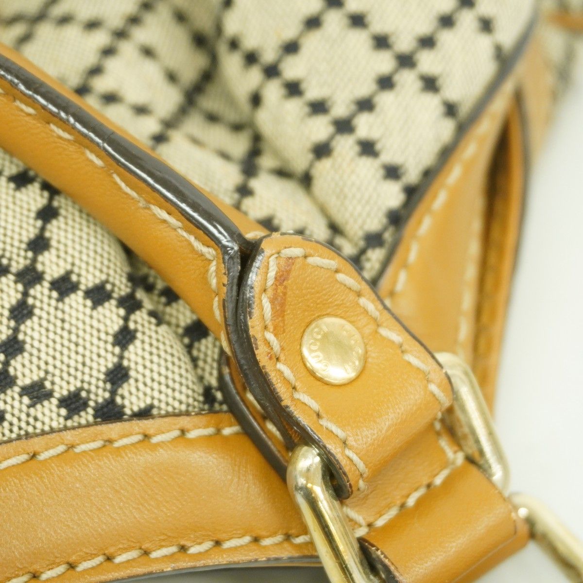 Gucci Tote Diamante Canvas Beige Brown Black Gold — view 9