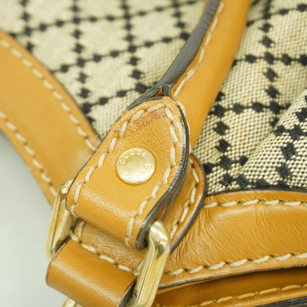 Gucci Tote Diamante Canvas Beige Brown Black Gold — view 8