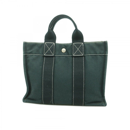Hermes Handbag Deauville PM Canvas Black Silver