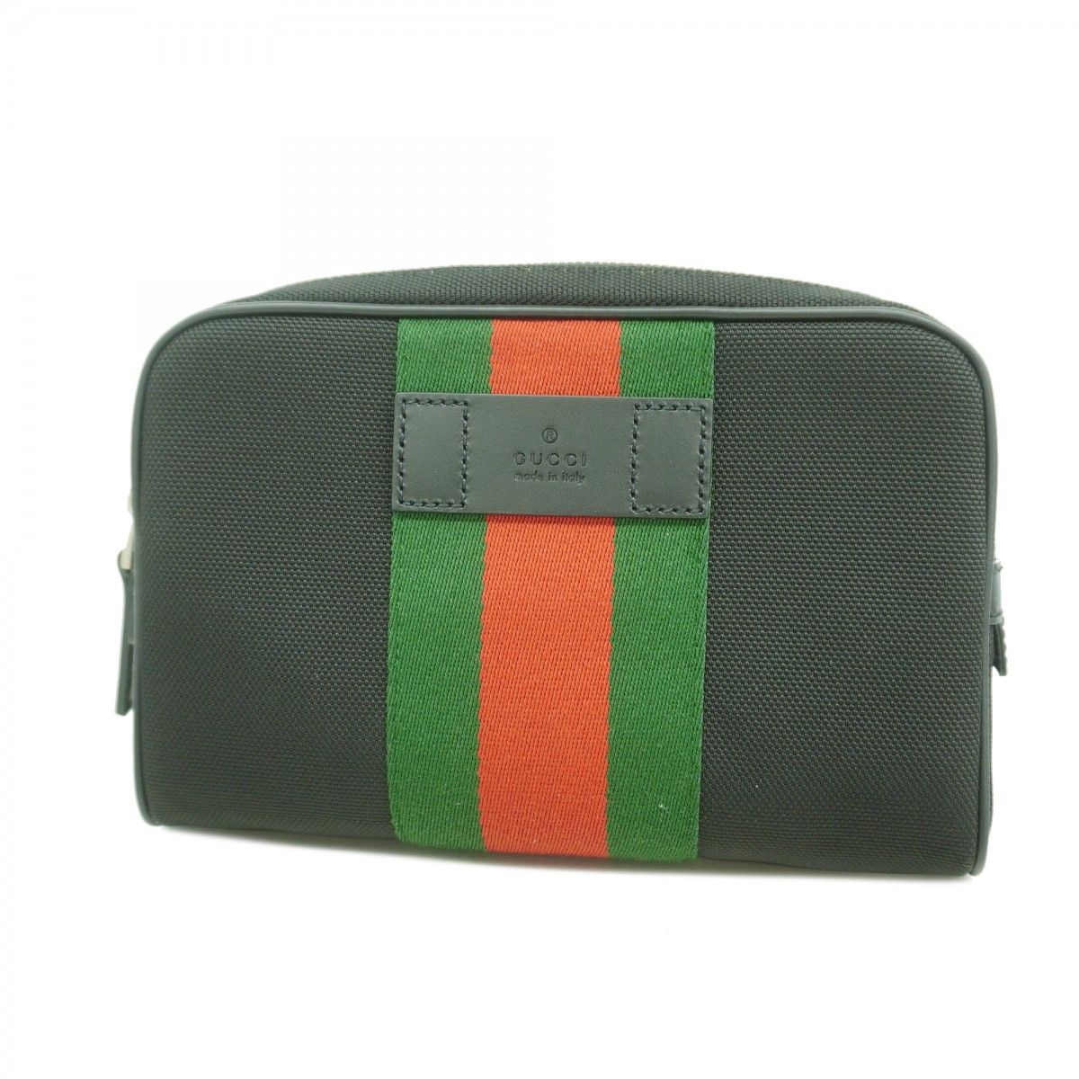 Gucci Belt Bag Sherry Line Canvas Black Silver