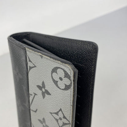 Louis Vuitton Wallet Monogram Eclipse Split Portefeuille Brazza Black Silver — view 8