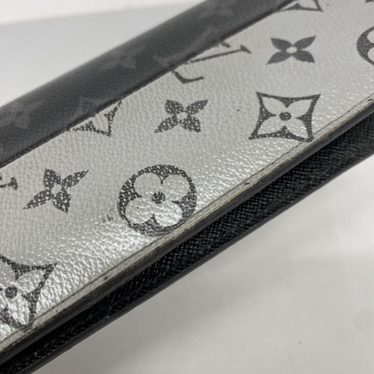 Louis Vuitton Wallet Monogram Eclipse Split Portefeuille Brazza Black Silver — view 6
