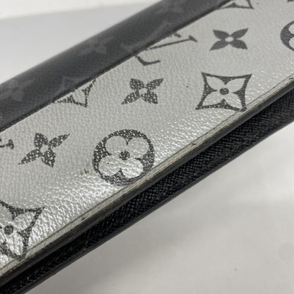 Louis Vuitton Wallet Monogram Eclipse Split Portefeuille Brazza Black Silver — view 6