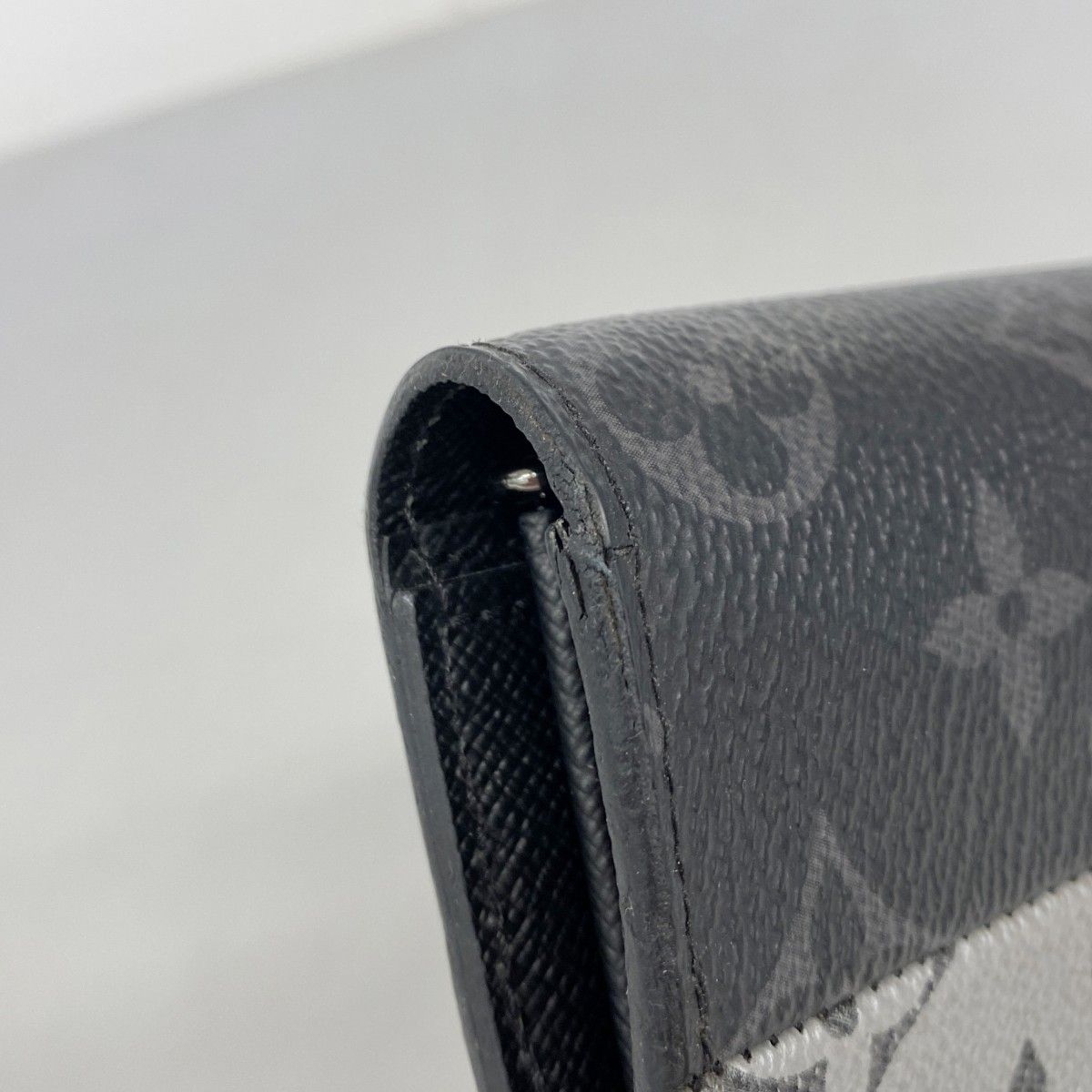 Louis Vuitton Wallet Monogram Eclipse Split Portefeuille Brazza Black Silver — view 7