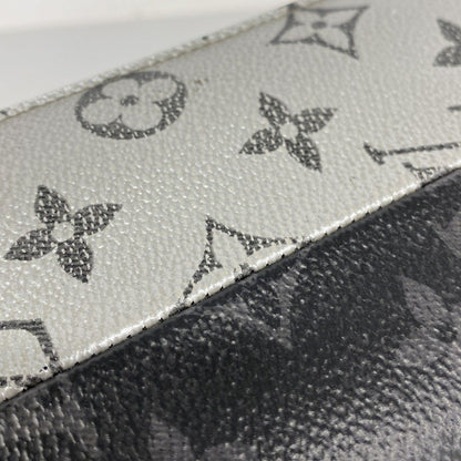 Louis Vuitton Wallet Monogram Eclipse Split Portefeuille Brazza Black Silver — view 9