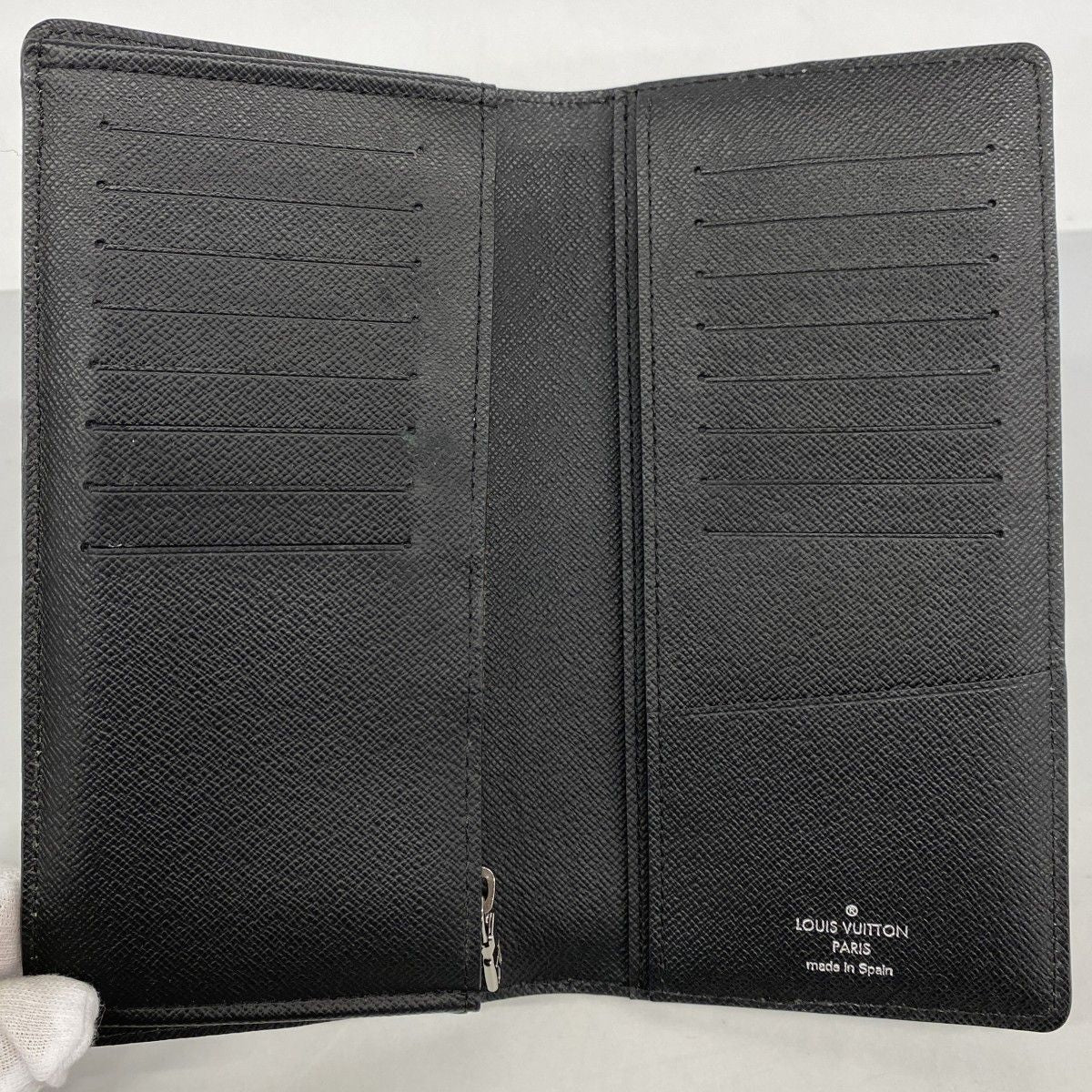 Louis Vuitton Wallet Monogram Eclipse Split Portefeuille Brazza Black Silver — view 3