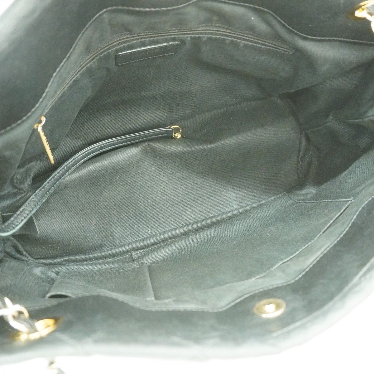 Chanel Chain Tote Quilted Caviar Leather Black Gold — view 4