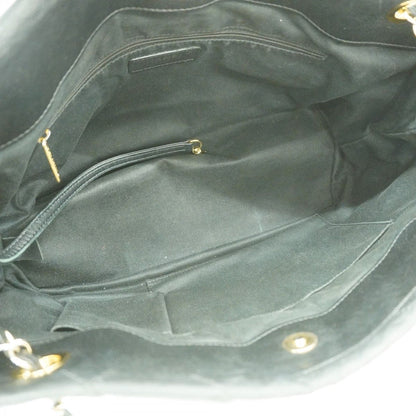 Chanel Chain Tote Quilted Caviar Leather Black Gold — view 4
